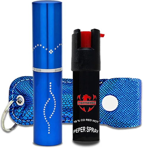 Vista 12 de FIGHTSENSE Kit de defensa personal para mujer, spray de pimienta y linterna de lápiz labial de autodefensa, batería recargable, llavero bolsa