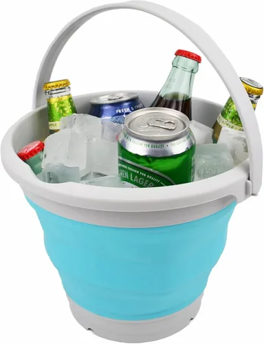 Vista 6 de SAMMART Cubo de plástico plegable de 5.5 L (1.4 galones), bañera redonda plegable, cubo de agua portátil para pesca, maceta de agua para exteriores