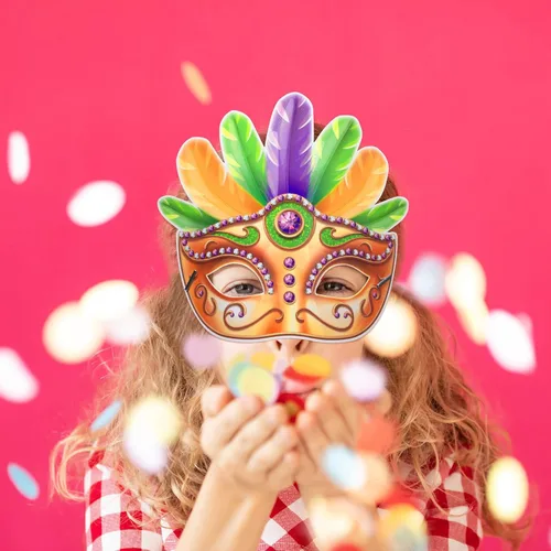Vista 6 de Capoda - 24 máscaras de Mardi Gras a granel para niñas, niños y adultos