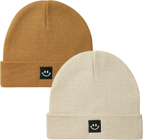 Vista 11 de 2Pack Baby Beanie Knit Toddler Hat for Girls Boys 0-8 Years Paquete de 2 Amy Verde/Gris Claro
