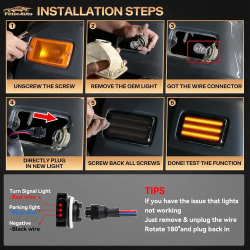 Vista 4 de Luces LED de señal de giro para Jeep Wrangler TJ 1997 1998 1999 2000 2001 2002 2003 2004 2005 2006, lente ahumada ámbar DRL luz de estacionamiento