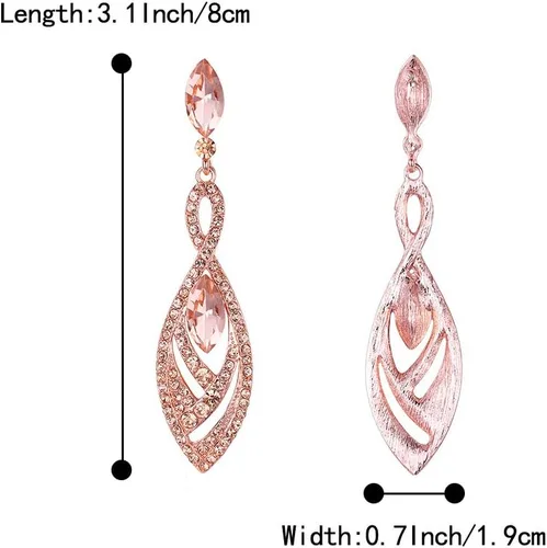 Vista 5 de BriLove Pendientes colgantes de cristal para mujer, con forma de lágrima, de moda, Cristal