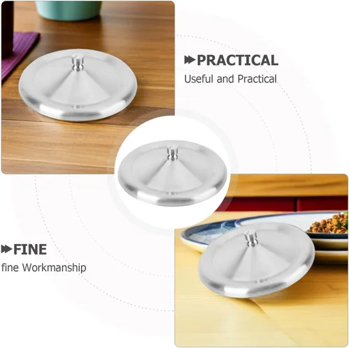 Vista 3 de Cabilock Tapa de taza de acero inoxidable de 4.8 pulgadas, resistente a fugas, para café, té, tapa portátil de retención de calor, para uso en casa