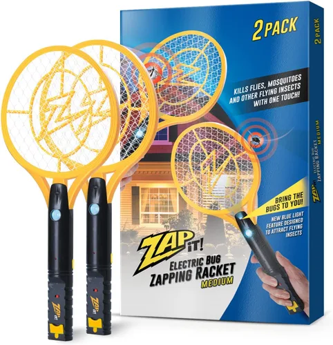 Vista 11 de Paquete de 2 raquetas eléctricas matamoscas y exterminador de mosquitos de ZAP IT! - Raqueta eléctrica exterminadora de insectos de alta potencia