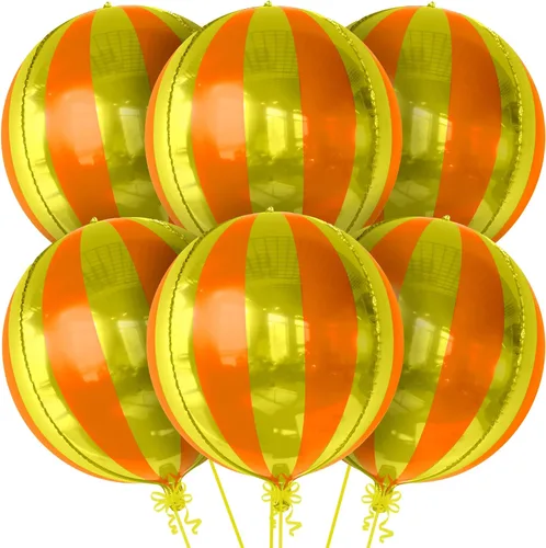 Vista 10 de Katchon, Globos grandes de color negro y plateado, 22 pulgadas, paquete de 6, globos a rayas para decoraciones de fiesta en negro y plateado