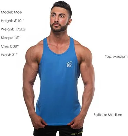 Vista 7 de Jed North Camiseta sin mangas de microfibra de secado rápido para hombre, espalda en Y, espalda cruzada