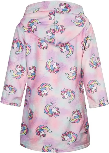 Vista 2 de SRVNFBKT Albornoces para niños y niñas, batas de baño con capucha para niños, batas de franela suave, ropa de dormir, regalo para niños y niñas