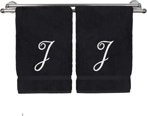 Vista 102 de Toalla de mano con monograma, regalo personalizado, 16 x 30 pulgadas, extra absorbente, 100% algodón turco, acabado de rizo suave, para baño, cocina