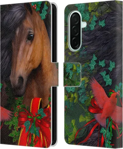 Vista 127 de Head Case Designs Officially Licensed Laurie Prindle A Morgan Christmas Western Stallion Leather Wallet Case Compatible with Samsung Galaxy A07 4G