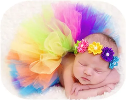 Vista 7 de Accesorios de fotografía para bebé niño y niña, trajes para sesión de fotos recién nacidos, encantador, vestido tutú, diadema de flores