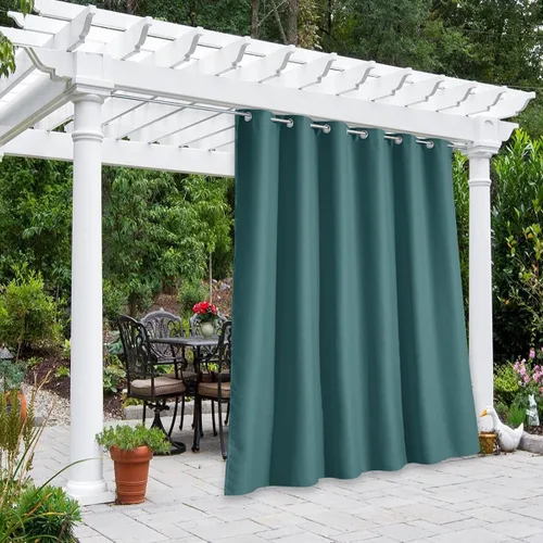 Vista 7 de NICETOWN Cortina para Exteriores para Patio Impermeable de 84 Pulgadas de Ancho, Aislamiento Térmico con Ojales Antioxidantes Bloqueo UV Cortina