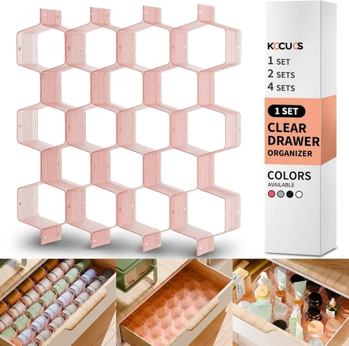 Vista 9 de Separador de panal de abejas, organizador de cajones ajustable para ropa interior, cinturón, bufanda, calcetines (negro (1 unidad)
