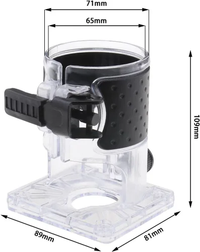 Vista 4 de 2 piezas de base de enrutador de recortadora de carpintería para 2.559 in de diámetro interior compatible con router Makita transparente cubierta