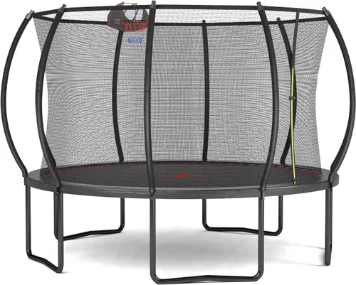 Vista 7 de SkyBound Trampolín con postes acolchados de seguridad curvos – Trampolines grandes aprobados por ASTM para exteriores para niños y adultos