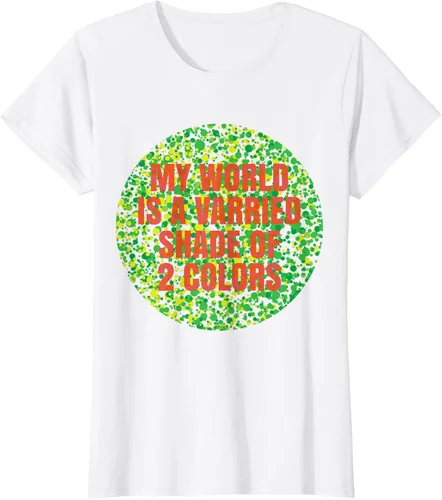Vista 12 de Camiseta divertida con problemas daltónicos al color, Negro