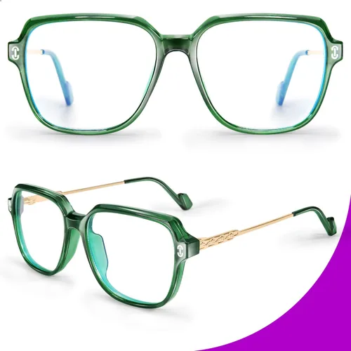 Vista 6 de VISOONE - Paquete de 2 anteojos de bloqueo de luz azul de gran tamaño con elegante marco cuadrado TR90 y patillas metálicas para mujeres y hombres