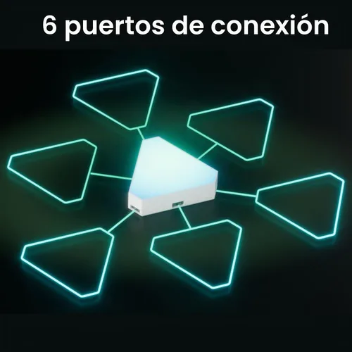 Vista 3 de Luz triangular de 4 paneles LED para expansión solamente, luces triangulares para decoración de luces de sala de juegos Dreamcolor, luz de pared