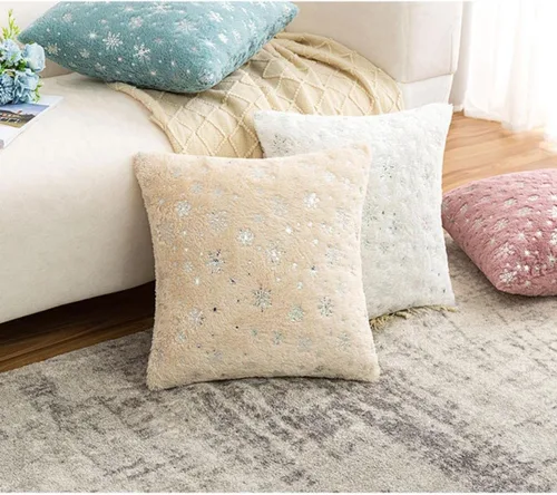 Vista 3 de MOJUN Fundas de almohada de Navidad, paquete de 2 fundas de almohada decorativas suaves y bonitas con fundas de almohada impresas con purpurina