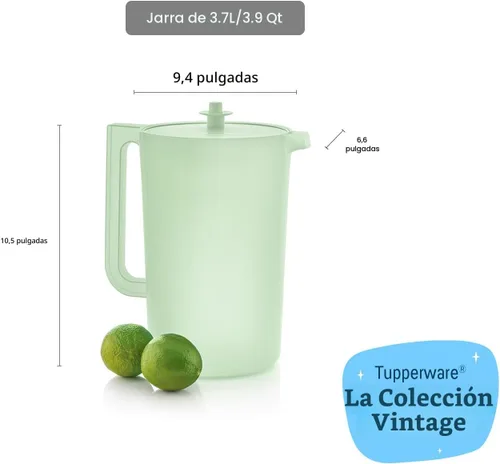 Vista 3 de Tupperware Heritage - Jarra de 1 galón en menta, apta para lavavajillas y sin BPA