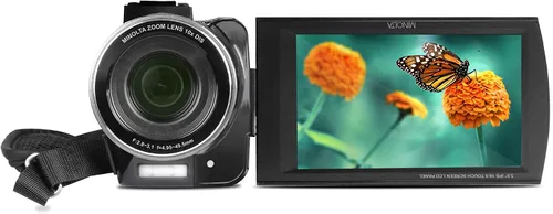 Vista 11 de Minolta MN4K100Z 28MP 4K Ultra HD 3.5" Touch Night Vision Videocámara, B Negro