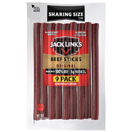 Vista 15 de Jack Link's Palitos de carne de res, originales, 0.92 onzas, 1 unidad, gran aperitivo de proteínas, palito de carne con 0.23 oz de proteína, hecho