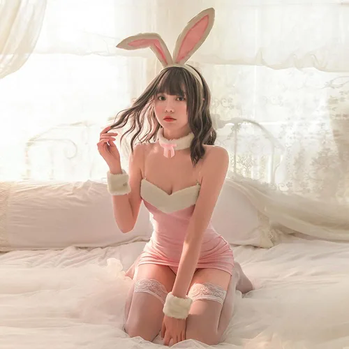 Vista 5 de Conjunto de disfraz sexy de conejito para mujer lencería de anime para mujer