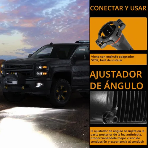 Vista 6 de Auxbeam LED Fog Lights DOT Approved Bumper Driving Fog Lamps 1 Pair Black
