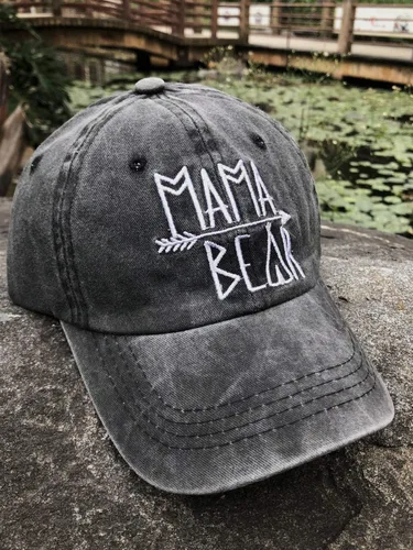 Vista 6 de Gorra de béisbol bordada para mujer, diseño vintage de mezclilla desgastada