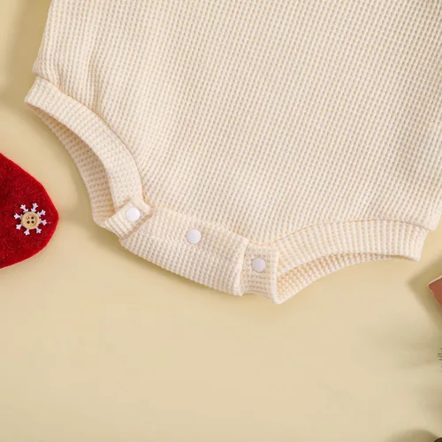 Vista 7 de Traje de Navidad para bebé recién nacido, con cuello redondo, manga larga, con burbujas, de gran