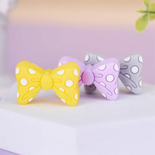Vista 6 de 16 cuentas de lazo de silicona con forma de lazo, cuentas focales con forma de lazo para bolígrafos, llavero, fabricación de pulseras, fabricación