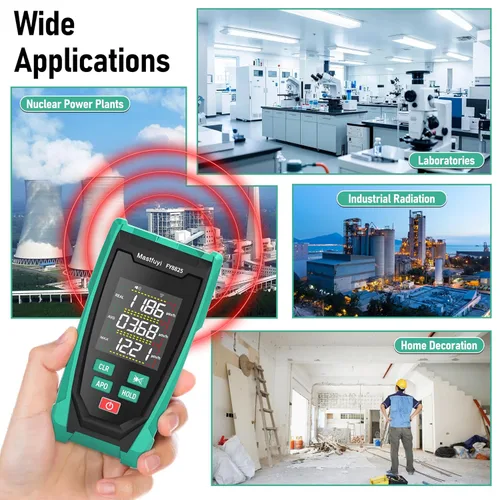 Vista 6 de Detector de radiación nuclear Mastfuyi Contador Geiger en tiempo real Beta Gamma X-ray Portable Rechargeable Radiation Monitor,Real-Time Value