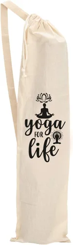 Vista 7 de Mayatra - Funda para esterilla de yoga orgánica grande, 100% algodón, ligera, lavable, con correa ajustable, unisex