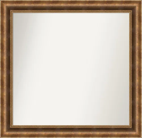 Vista 931 de Amanti Art Espejo de pared personalizado no biselado (25 x 25 pulgadas), marco de bronce acentuado, varios tamaños personalizados, espejo de baño