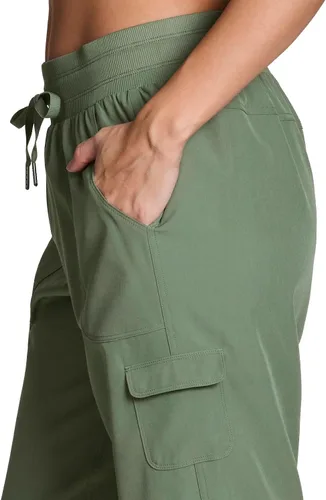 Vista 5 de RBX - Pantalón capri deportivo con cordón,ligero, con bolsillos y estilo cargo, para mujer
