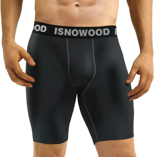 Vista 2 de Isnowood - Pantalones cortos de compresión para hombre, ropa interior atlética de elastano, para ejercicio, correr