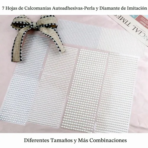 Vista 6 de 4368 piezas de diamantes de imitación transparentes autoadhesivos de cara de perlas blancas, diamantes de imitación transparentes, gemas brillantes