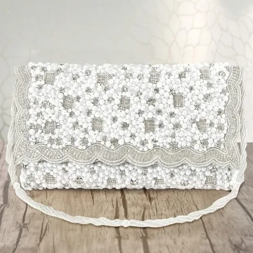 Vista 4 de Aheli Potli Bag for Women Handmade Evening Wristlet Handbags Stylish Bridal Purse Fashion