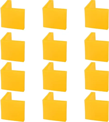 Vista 11 de uxcell 0.984 x 0.984 in Ángulo de hierro almohadillas de pie en forma de L muebles de plástico para muebles de escritorio tapas de patas cubiertas
