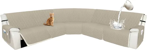 Vista 53 de Arfntevss Fundas de sofá modular reclinable, 100% impermeable, en forma de L, para sillón reclinable en forma de L, funda seccional lavable