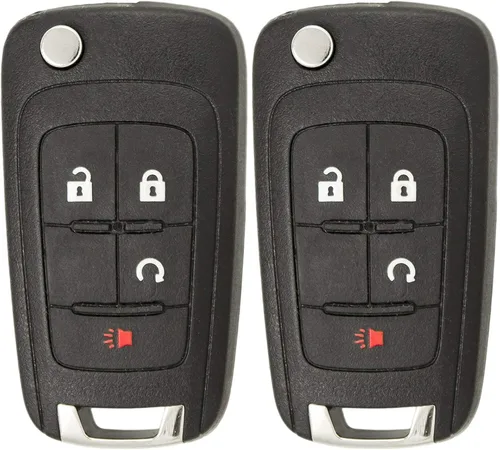 Vista 2 de Keyless2Go, repuesto de mando a distancia sin llave, 4 botones flip, llavero de auto para OHT01060512 (2 unidades)