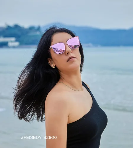 Vista 7 de FEISEDY - Anteojos de sol de estilo retro cuadrados polarizados para mujeres y hombres aspecto vintage de gran tamaño B2600