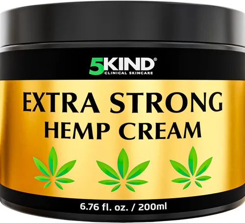 Vista 13 de 5kind Crema de cáñamo extra fuerte, 3.4 onzas líquidas, máxima fuerza, crema tópica natural, masaje muscular para espalda baja, articulaciones