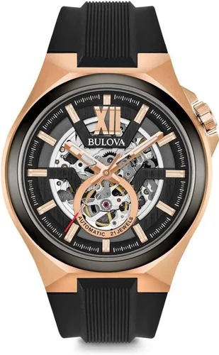 Vista 11 de Bulova Reloj Automático Clásico de Apertura Abierta para Hombre