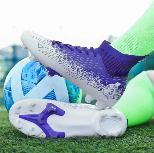 Vista 6 de Botas de fútbol para hombre, zapatos de fútbol, zapatos de punta, zapatillas de deporte cómodas para adultos, atlético, al aire