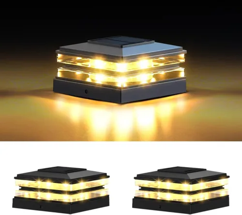 Vista 9 de Paquete de 8 luces solares para postes para exteriores, impermeables