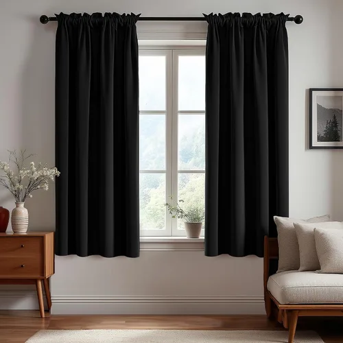 Vista 22 de Deconovo Cortinas opacas, aislamiento térmico, dobladillo para barra, reducción de ruido, certificado Oeko-TEX, cortinas de oscurecimiento