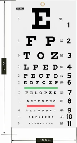 Vista 2 de PECULA Gráfico ocular para exámenes: gráfico de pared Snellen de 20 pies, 11 x 22 pulgadas.