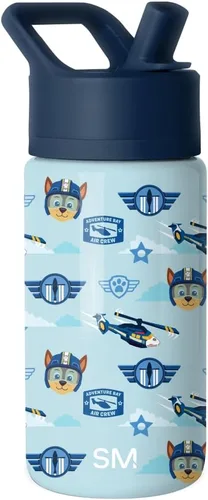 Vista 22 de Simple Modern Botella de agua para niños con tapa con pajilla, vaso aislado de acero inoxidable de 14 onzas para niños y a prueba de derrames
