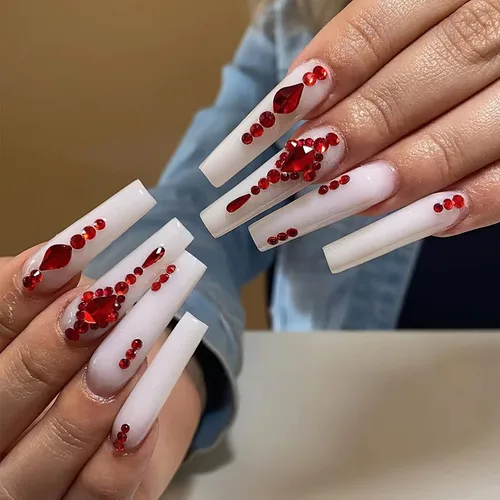 Vista 10 de Juego de manicura de uñas francesas acrílicas, reutilizable, 12 tamaños, kit de 24 uñas