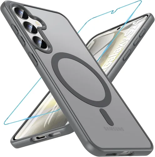 Vista 12 de OWKEY Funda magnética para Samsung Galaxy S23 de 6.1 pulgadas, para Magsafe con protector de pantalla, protección de grado militar, a prueba